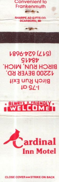 Cardinal Inn Motel - Matchbook (newer photo)